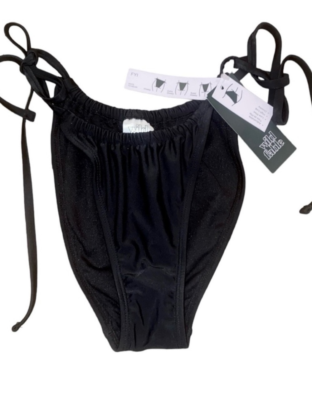 Wild Fable Women's Side-Tie Adjustable Coverage High Leg Bikini Bottom - XS